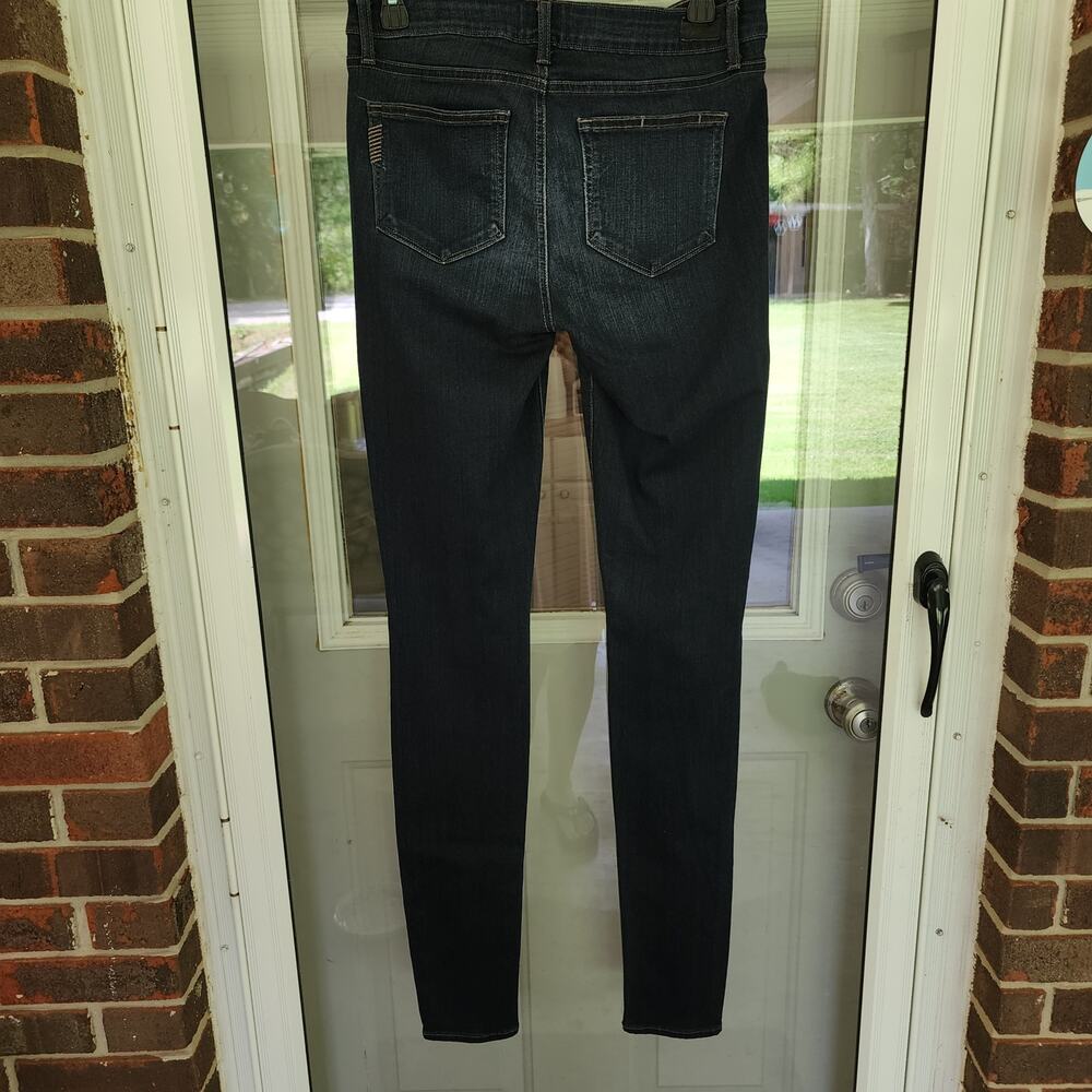 PAIGE Size 29 Leggy Ultra Skinny Dark Wash Denim Blue Jeans - Picture 2 of 11